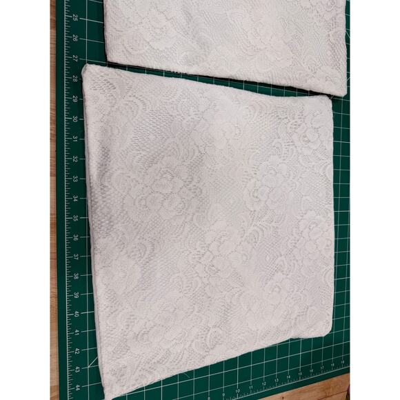Lace Pillow Covers White 16x16 Grandmillennial Cottagecore French Country X 2 - Picture 9 of 11